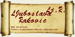 LJuboslava Raković vizit kartica